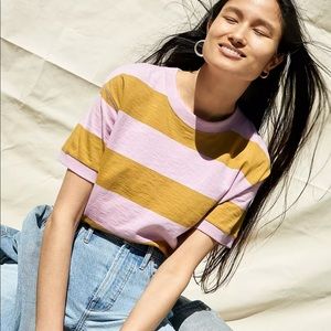 Madewell Everyday Crop Tee in Rugby Stripe